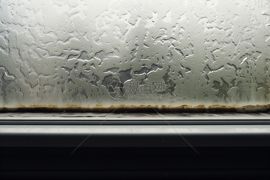 窗外细雨打湿了玻璃图片