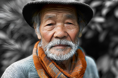 白胡子的老年男性背景图片