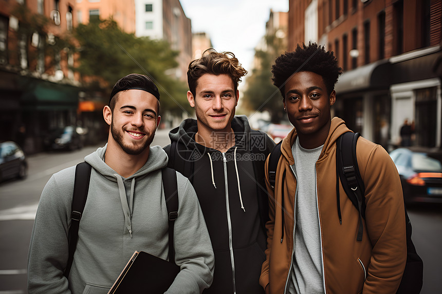 充满活力的男大学生图片