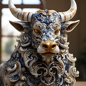牛首装饰瓷砖艺术品图片