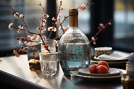 瑰丽典雅的中国文化酒瓶图片
