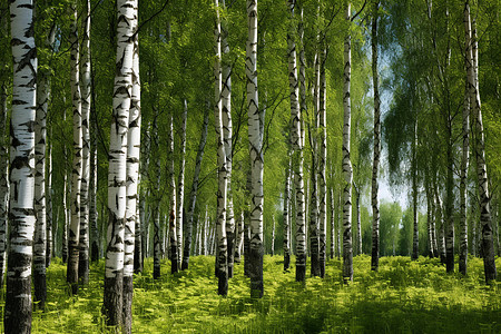 白桦树林背景图片