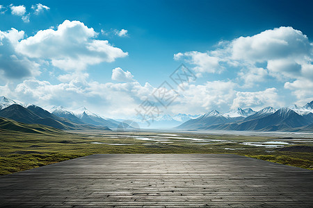 天空下的山峦背景图片