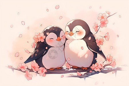 可爱的企鹅情侣图片