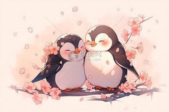可爱的企鹅情侣图片