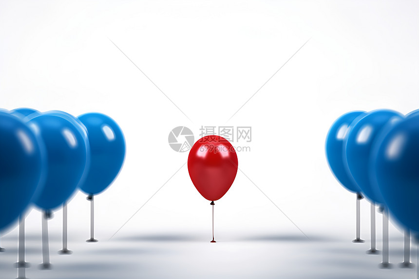 摆放有序的气球图片