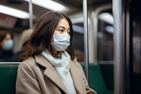 车上戴着口罩的女人图片