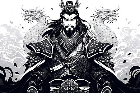 黑白武士图片