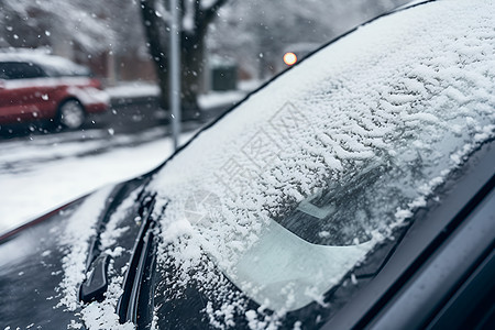 汽车上的雪图片