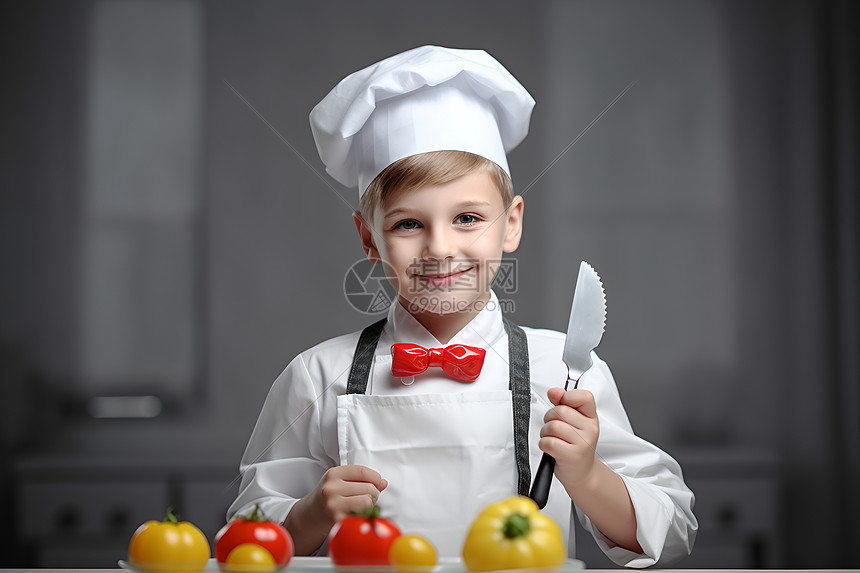 穿着制服的小厨师图片