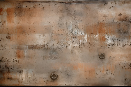 古旧控制面板上铁锈斑斑的金属平板背景图片