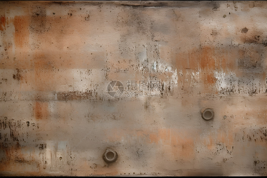 古旧控制面板上铁锈斑斑的金属平板图片