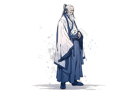 白衣长袍中华古代智者图片