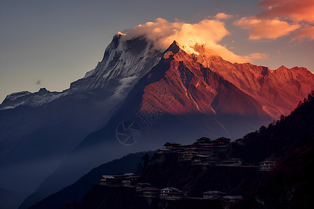 山顶小屋背景图片