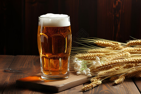 啤酒与麦穗图片