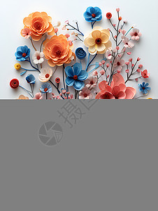 华丽绽放的花卉背景背景图片