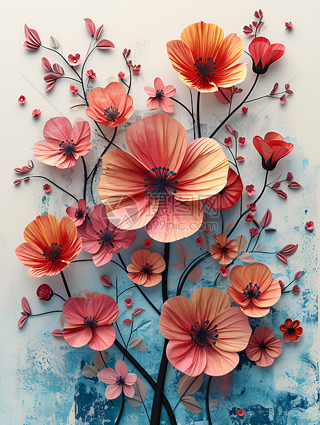 色彩鲜艳的花卉背景图片