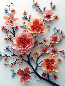 3D艺术立体花卉背景图片