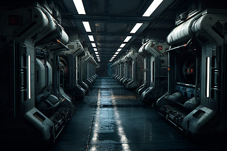 太空站的长廊图片