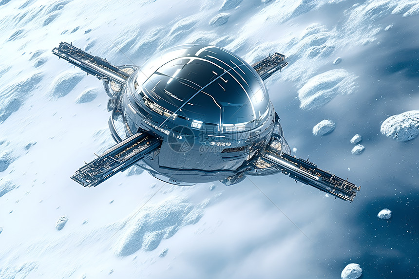 冰天雪地中宇宙飞船图片