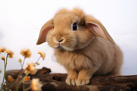 小白兔与花草共舞图片