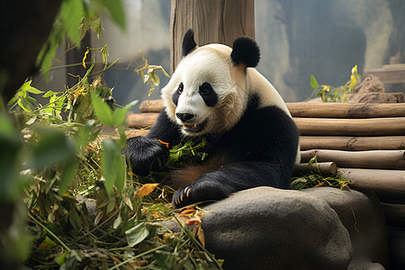 大熊猫正在动物园图片