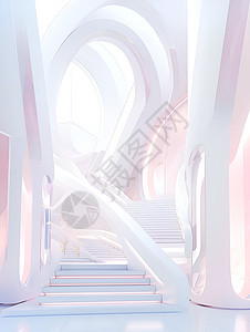 梦幻简约的楼梯建筑背景图片