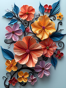 手工制作的花朵艺术品图片