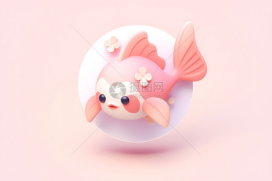 浮游的粉色鱼图片