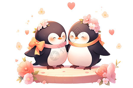 浪漫的企鹅情人节图片