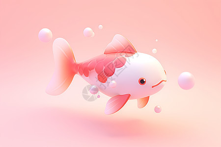 粉色背景中的泡泡鱼图片