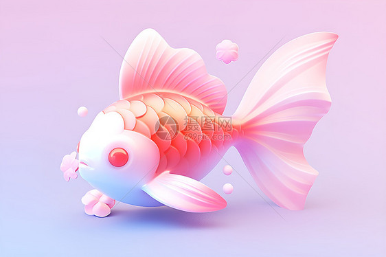 仙境中的粉色鱼仙图片