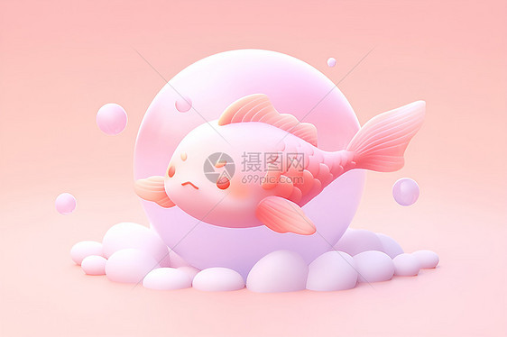 梦境中的粉色鱼图片