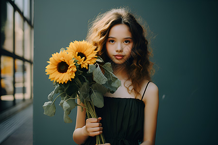 太阳花女子图片