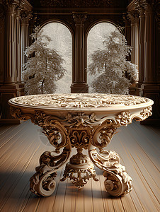 花纹华丽的桌子背景图片