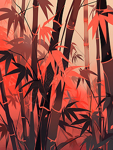 绿竹伴红林图片