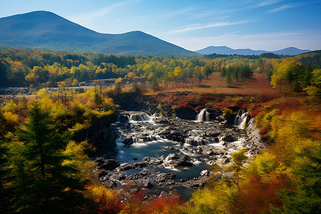 河流和秋色图片