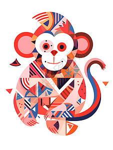 奇幻艺术的猴形象图标背景图片