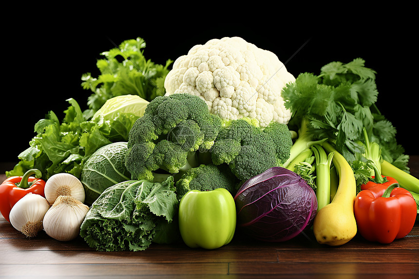 一桌子丰盛的蔬菜图片