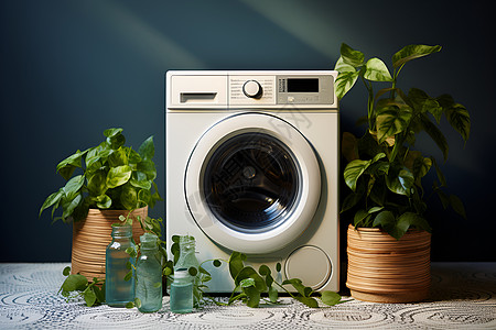 现代家居生活的洗衣机图片
