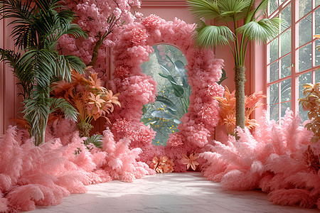室内粉色的卧室装饰图片