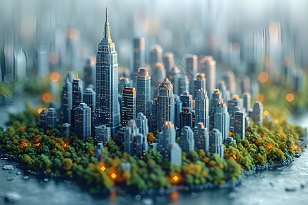 城市的高楼模型图片