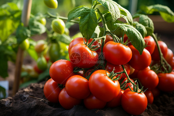 土堆上的番茄图片