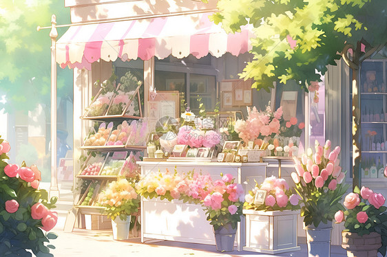 美丽的花店图片