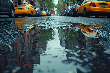 雨后的城市背景图片