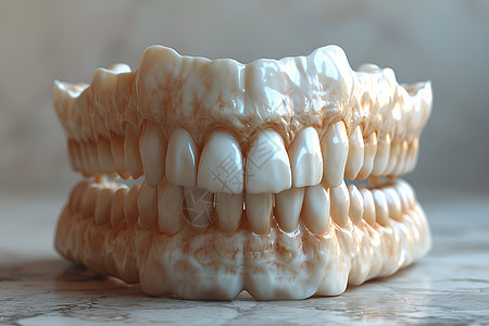 逼真的牙齿模型背景图片