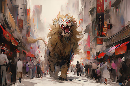 中国舞狮背景图片