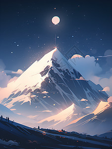 夜空之下的雪山背景图片