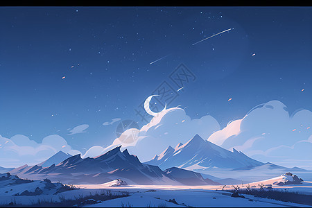 夜空中的群山背景图片