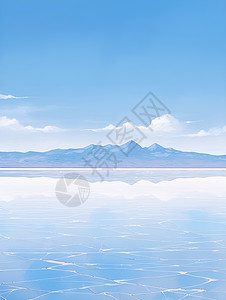 浩瀚湛蓝的湖面图片